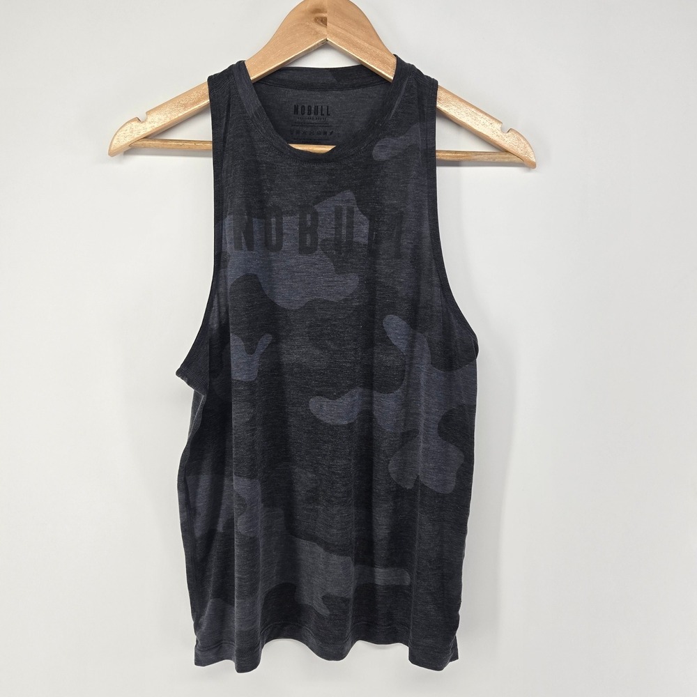 NOBULL Muscle Tank Womens Small Grey Camo Racerback Training Gym Workout Top